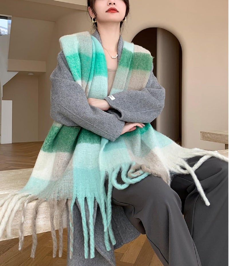 Wander Agio Winter Women Warm Scarf Long Shawl Large Scarves Cold Weather Thick Blanket Scarfs Colorful Plaid - Image 5